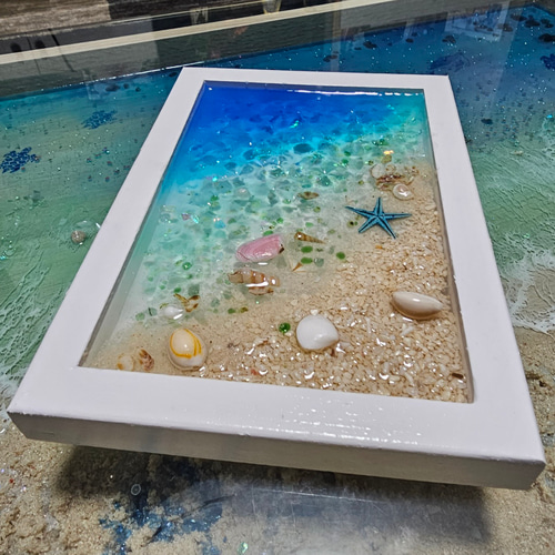 海を感じるインテリア 波紋アート 水面の揺らめき レジン