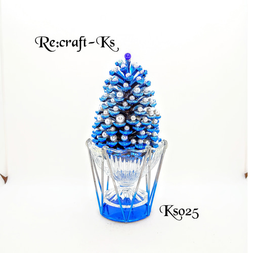 Ks025 ハンドメイド 大王松 松ぼっくりクリスマスツリー オーナメント