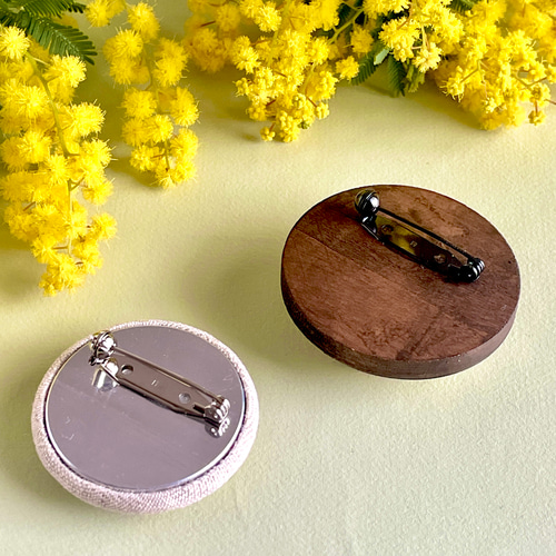 ミモザ] 刺繍ブローチ 選べる枠 ミモザ2026 ブローチ tukuru-Risa