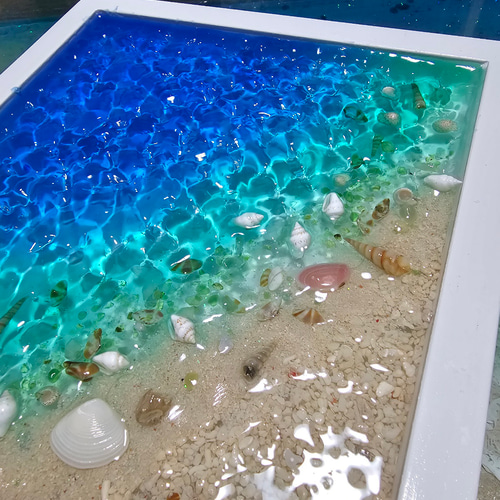 透き通ったブルー 海レジン 波レジン インテリア - e-life-sp.co.jp
