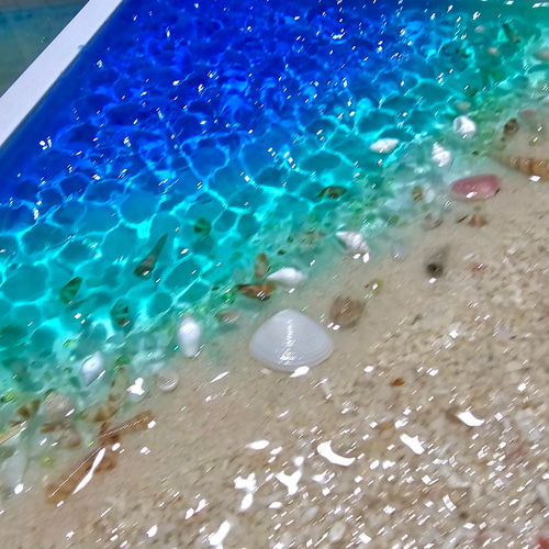 海を感じるインテリア 波紋アート 水面の揺らめき レジン海