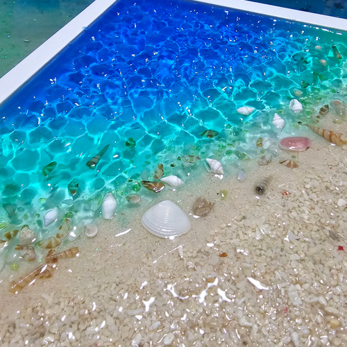 海を感じるインテリア 波紋アート 水面の揺らめき レジン海アート 立体