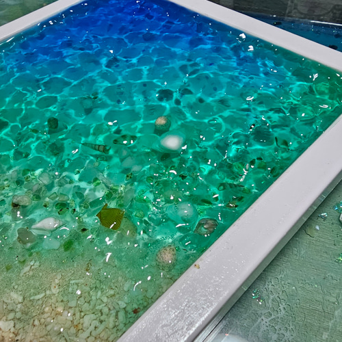 海を感じるインテリア 波紋アート 水面の揺らめき レジン海