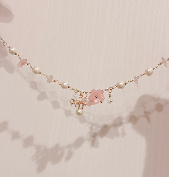 猫×桜　ブレスレット　春　猫の日2024 4枚目の画像