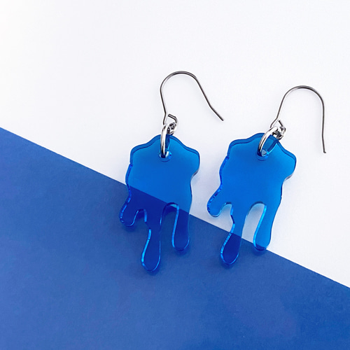melt blue】ピアス・イヤリング｜｜｜アクリルアクセサリー｜メンズ