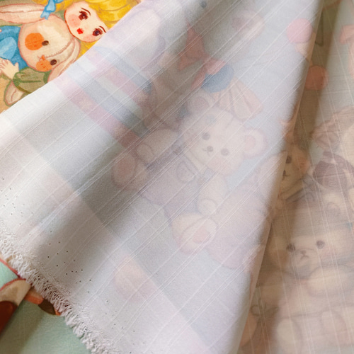 SALE⭐︎お人形とクマちゃん生地 女の子 テディベア ロリータ