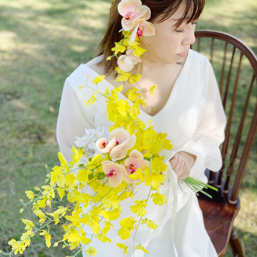 オンシジューム＆胡蝶蘭のブーケ ブーケ maru cocoleur 通販 17189315