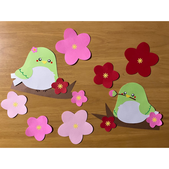 ウグイス 梅の花 春 壁面 保育 ガーランド はる 通販 17189462｜Creema