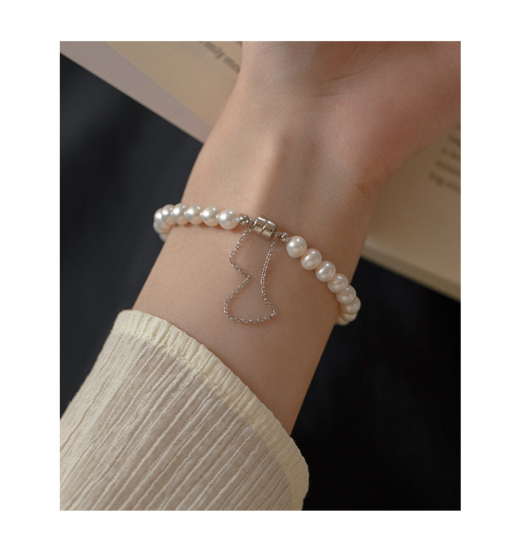 淡水パールのブレスレット　バングル　シルバー　真珠　淡水真珠　6月の誕生石 夏の誕生石2024
