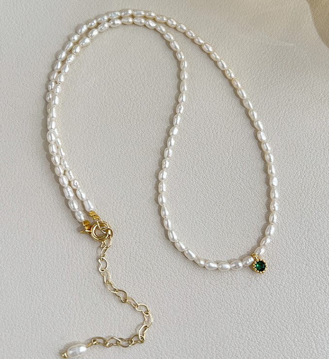 淡水パールのネックレス　真珠　ジルコニア　淡水真珠　淡水パール　パール　6月の誕生石 夏の誕生石2024