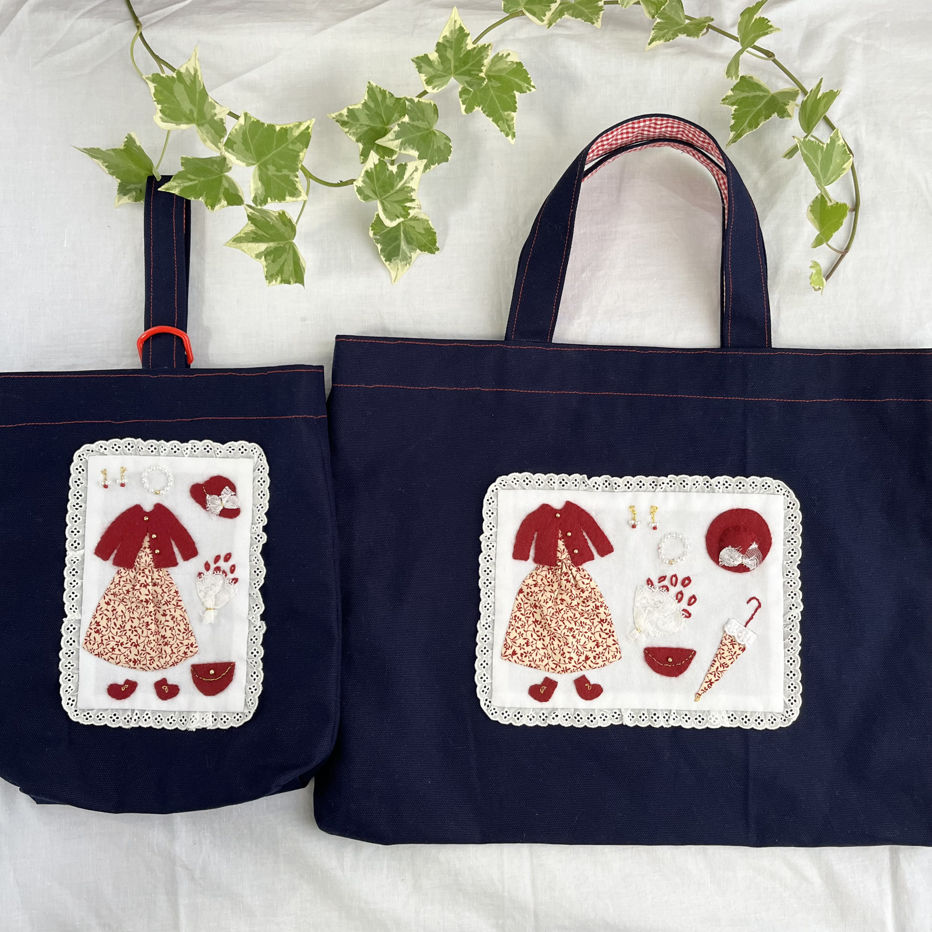 今年人気のブランド品や ♡ミルクティー様♡レッスンバッグ　上履き入れ　赤チェック　青チェック　オーダー 手提げ・レッスンバッグ・入園グッズ