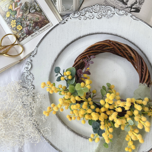 ミモザリースミモザユーカリリース春リース