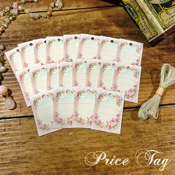 ちびタグ値札★薔薇とハト　ピンクまたはオレンジ 2枚目の画像