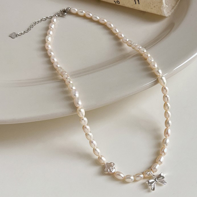 淡水パールのネックレス　真珠 蝶々　S925シルバー 淡水真珠　淡水パール　パール　6月の誕生石 夏の誕生石2024