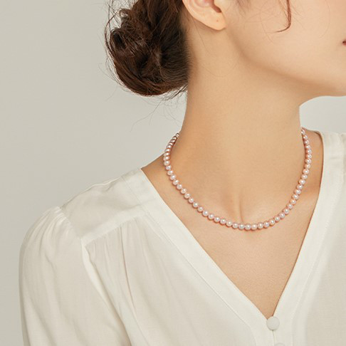 淡水パールのネックレス　真珠　S925シルバー　紫　パープル　淡水真珠　淡水パール　6月の誕生石 夏の誕生石