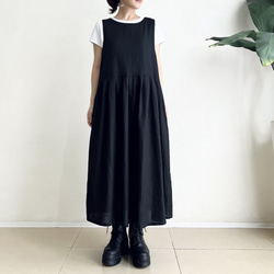 ジャンパースカート * Rayon Linen Black * 1枚目の画像