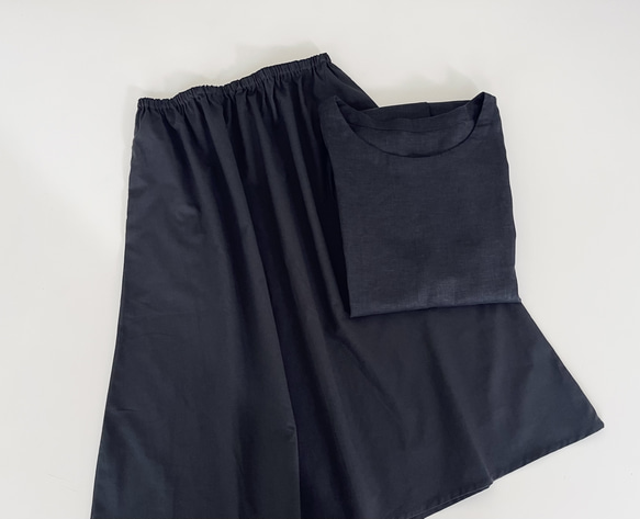 ジャンパースカート * Rayon Linen Black * 8枚目の画像