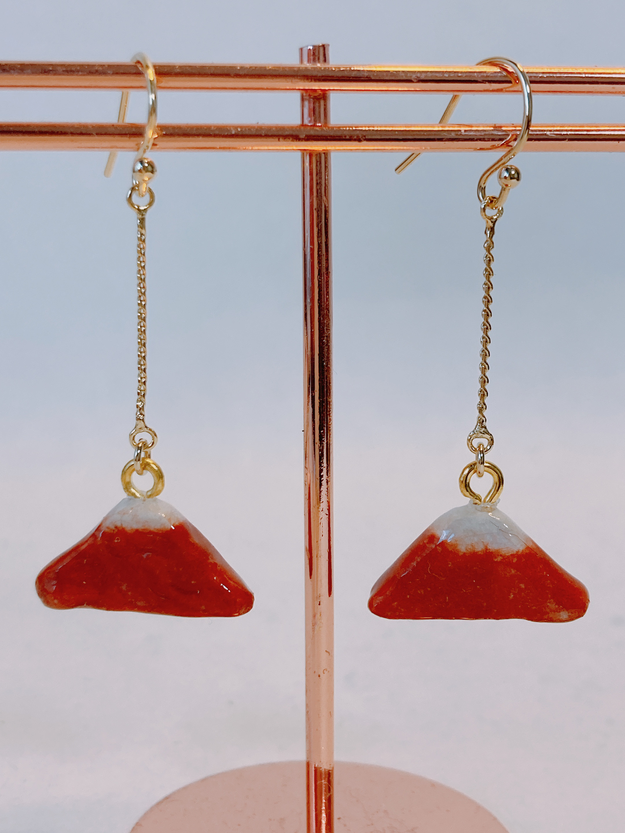 【Fuji】浮世絵ピアス･:*+.縁起もの赤富士･:*+