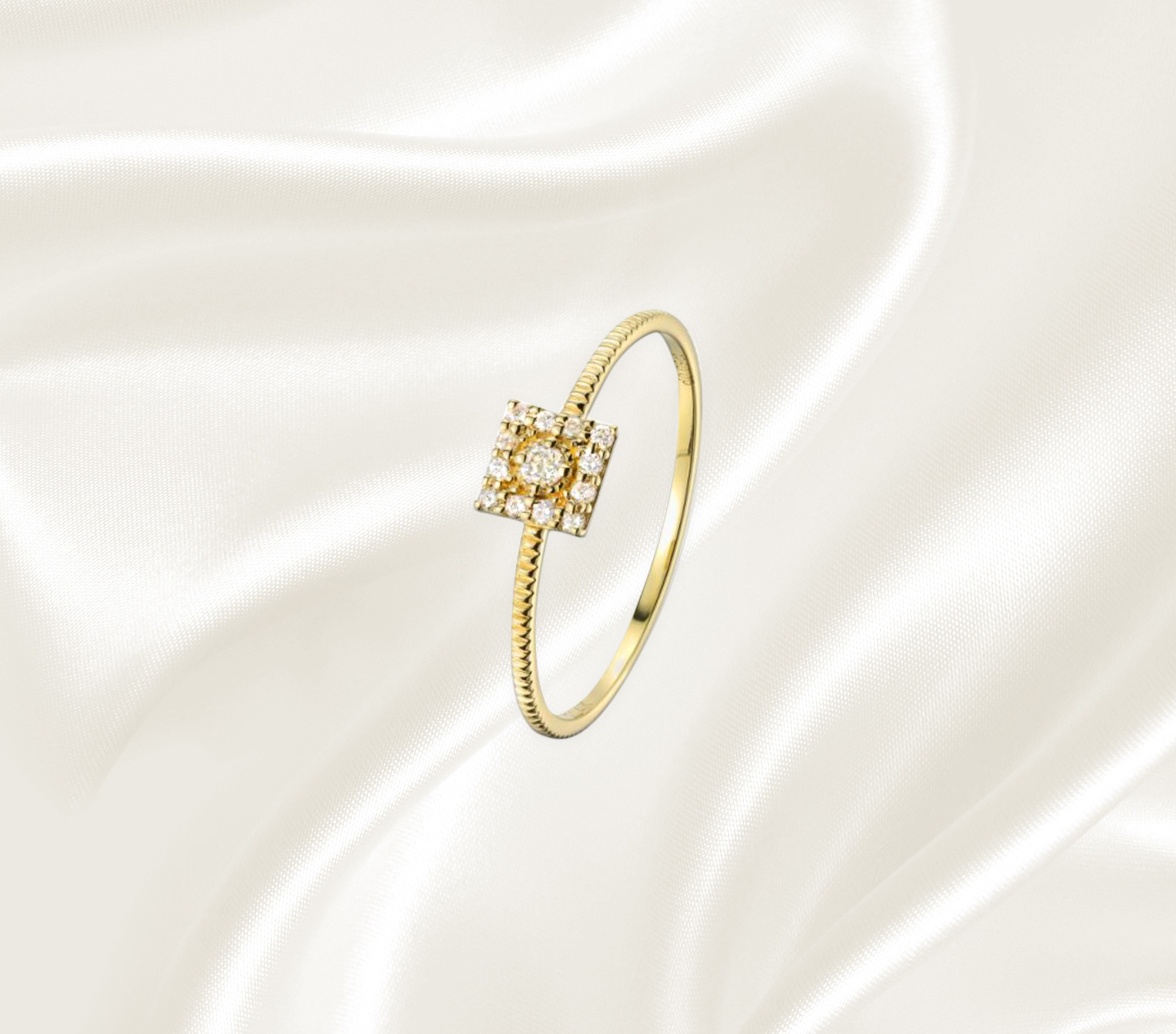 14K ゴールド ダイヤモンド レディースリング