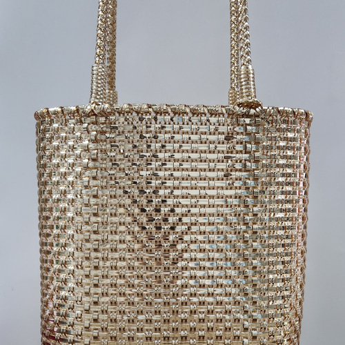 キラキラゴールドバッグ 楕円底B5縦型 受注製作 トートバッグ Kirarina