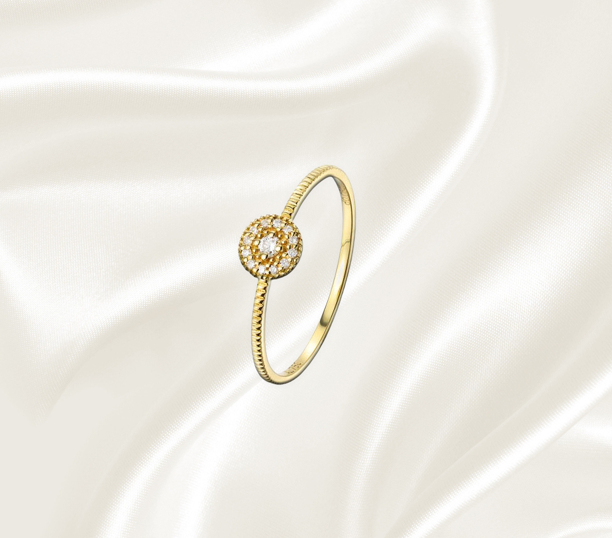 14K ゴールド ダイヤモンド レディースリング （レディース単品）