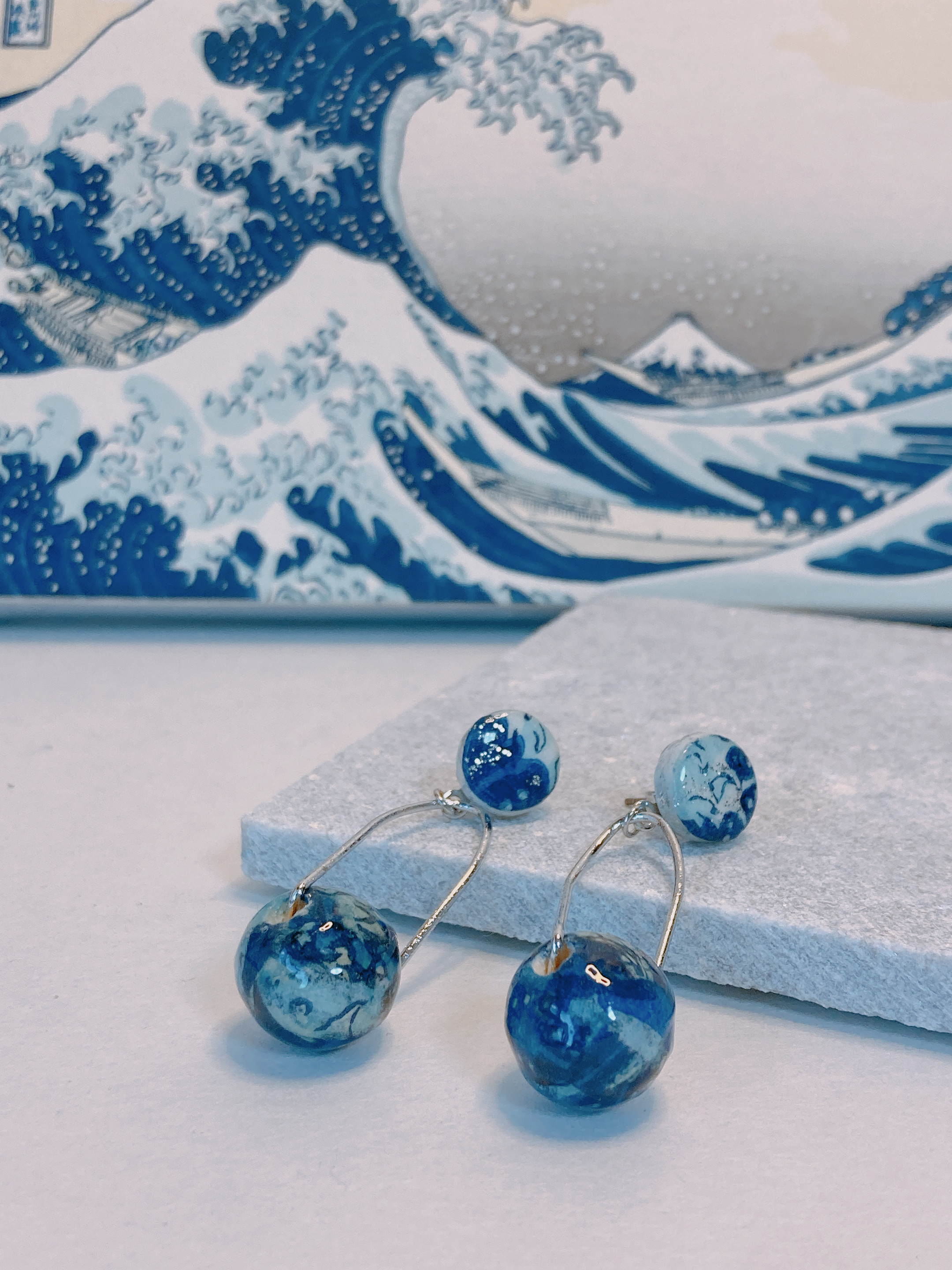 美濃焼×浮世絵【namiura】浮世絵ピアス