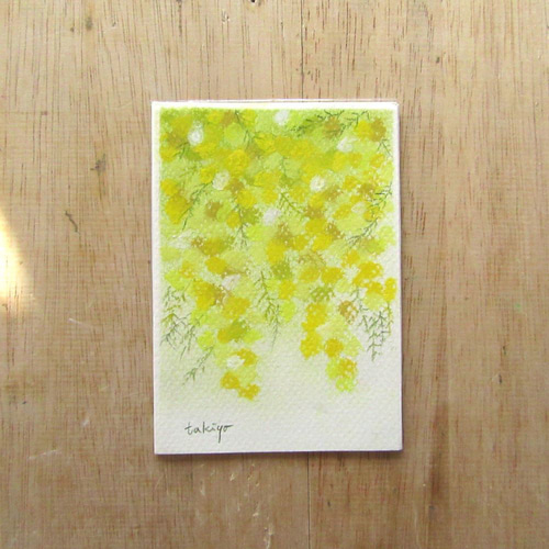 パステル画「ミモザ」（額付き） 優しいミモザ（パステル画 原画 額付き） 絵画 takiyo 通販 17190296