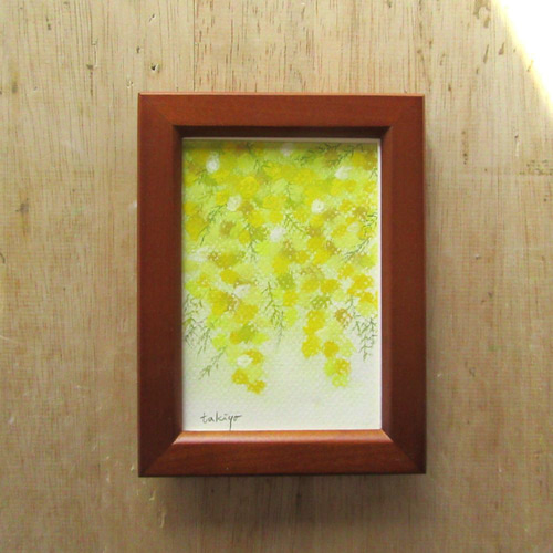 パステル画「ミモザ」（額付き） 優しいミモザ（パステル画 原画 額付き） 絵画 takiyo 通販 17190296