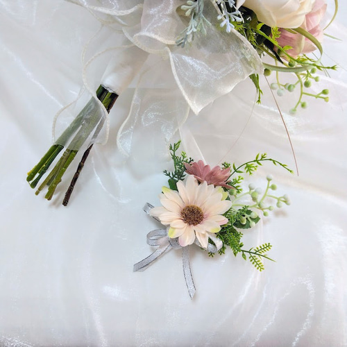 大人ピンク の ウェディング ブーケ ns878 アーティフィシャルフラワー