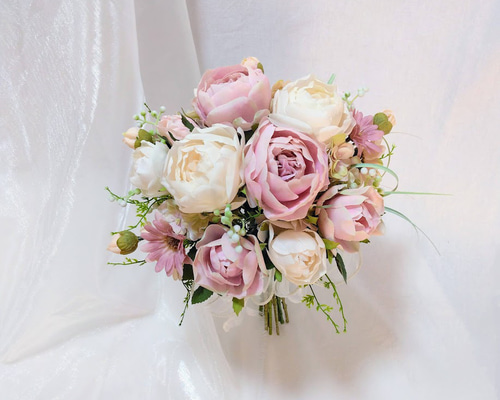 大人ピンク の ウェディング ブーケ ns878 アーティフィシャルフラワー