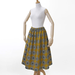 【受注制作】アフリカ布のギャザースカート（ サークル ）アフリカンプリント アフリカンファブリック 7枚目の画像
