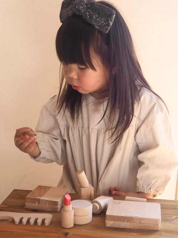 《７日以内発送》木製 メイクアップセット /【名前＆誕生日入り】巾着バッグ付き 誕生日プレゼント ３歳　女の子 17枚目の画像
