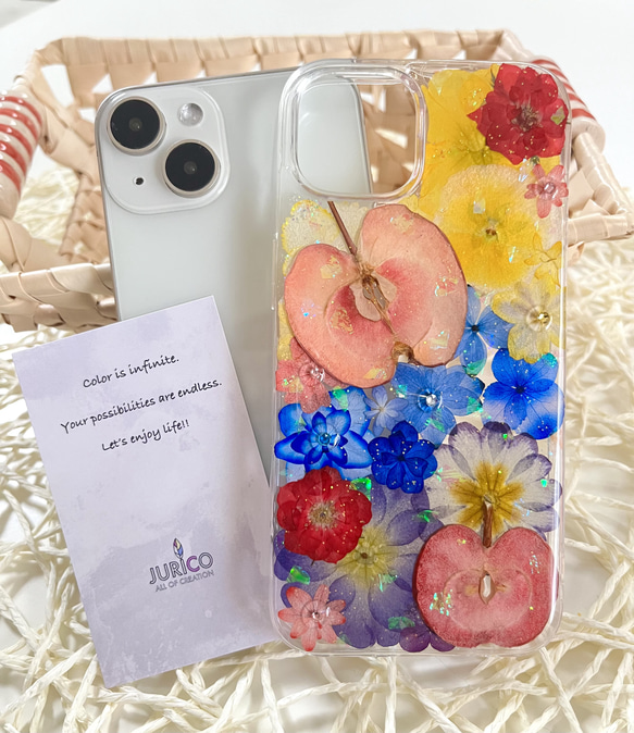 スーム⌇本物のお花のスマホケース | 先日の押し花スマホケース