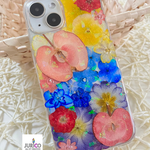 フルオーダーメイドでお作りする押し花スマホケース iphone/GALAXY  