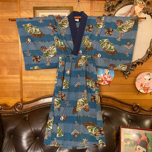 長襦袢 着物 ハンドメイド リメイク ユニセックス ワンピース 長襦袢 着物 ハンドメイド リメイク ユニセックス ワンピース
