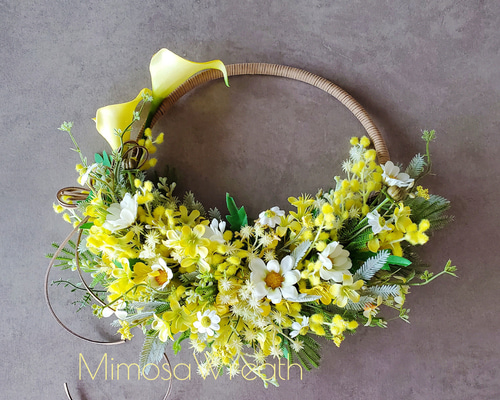 ミモザのリース リース nature 通販 17190490｜Creema(クリーマ)