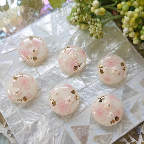 ハンドメイド ボタンカボション花モチーフ⑥