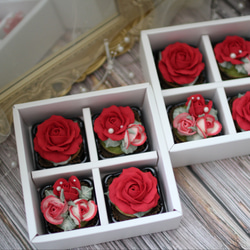 (風呂敷ラッピング)あんフラワークッキー(赤いバラ)４個入り 誕生日プレゼント 和菓子 食べられるお花！ 8枚目の画像