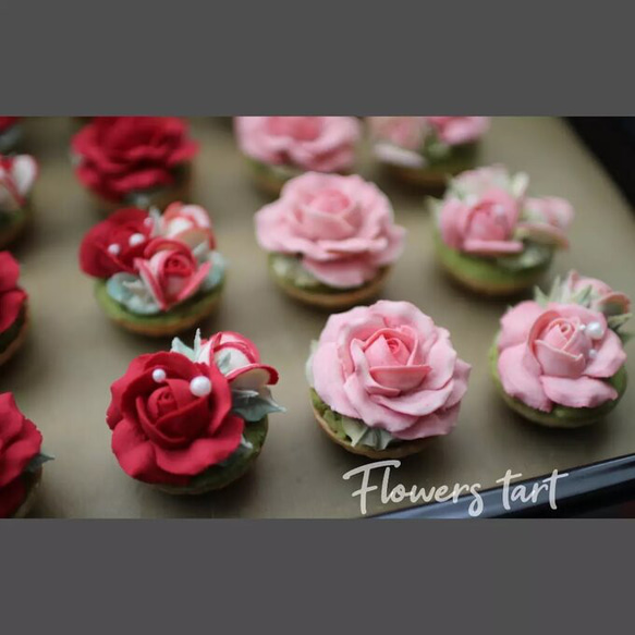 (風呂敷ラッピング)あんフラワークッキー(赤いバラ)４個入り 誕生日プレゼント 和菓子 食べられるお花！ 3枚目の画像