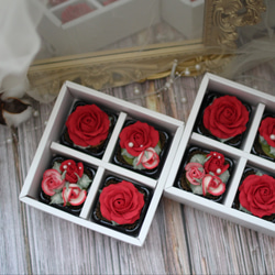 (風呂敷ラッピング)あんフラワークッキー(赤いバラ)４個入り 誕生日プレゼント 和菓子 食べられるお花！ 9枚目の画像