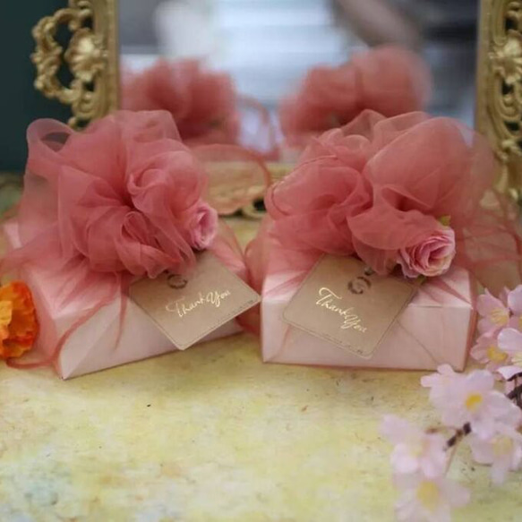 (風呂敷ラッピング)あんフラワークッキー(紫色のバラ)4個入り 和菓子　誕生日プレゼント　食べられるお花 4枚目の画像