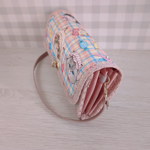 コヤンイサムチョンのお財布バッグ（ピンクチェック） 長財布 cocotte