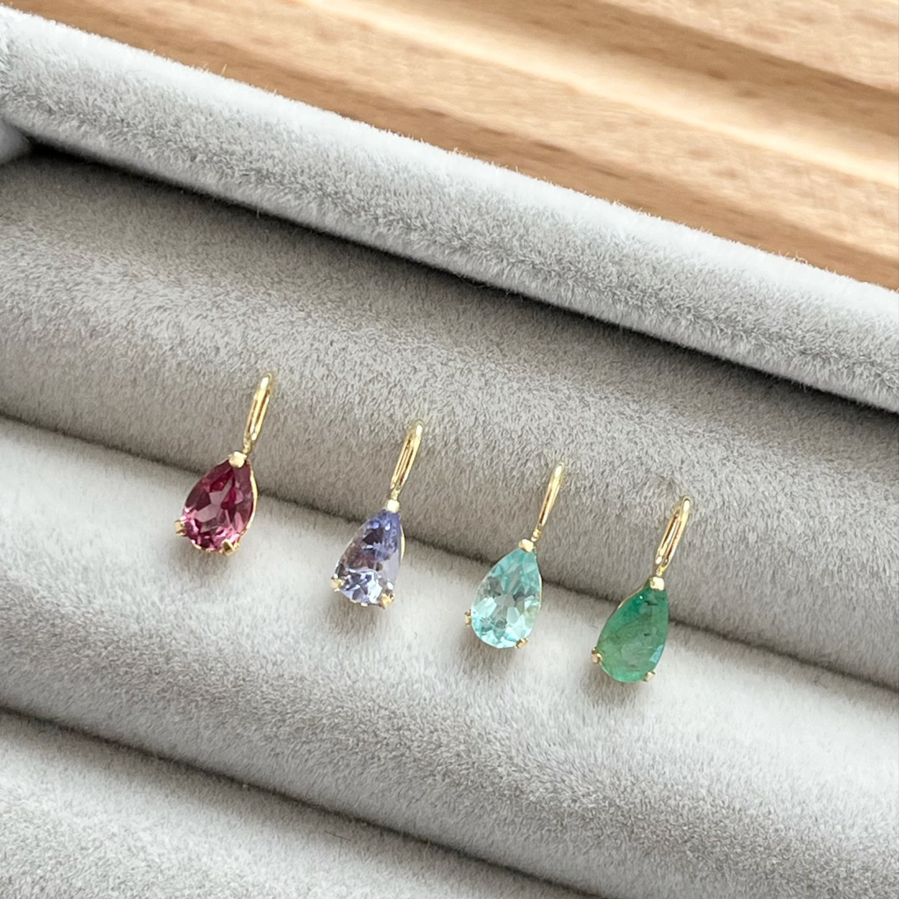 選べる4種！天然石の華奢ネックレス(K18)