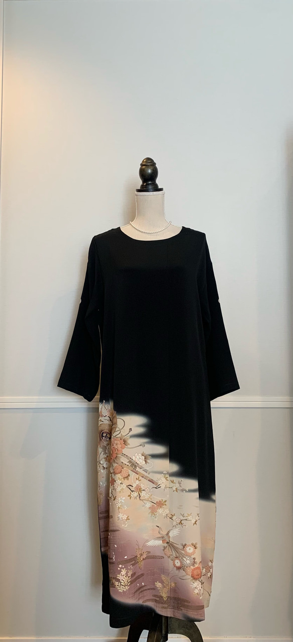 留袖リメイクワンピースAライン結婚式　発表会　パーティー 留袖リメイクワンピースAライン結婚式 発表会 パーティー 留袖リメイク