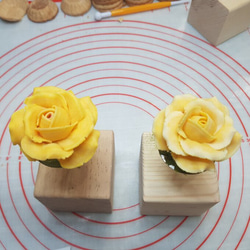 (風呂敷ラッピング)あんフラワークッキー(黄色のバラ)　４個入　卒業式 　入学式　和菓子食べられるお花！あんこの 6枚目の画像