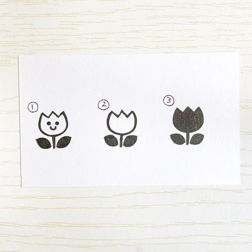 消しゴムはんこNo.385 ハリネズミとチューリップ 消しゴムはんこNo.385 ハリネズミとチューリップ 消しゴムはんこNo.385