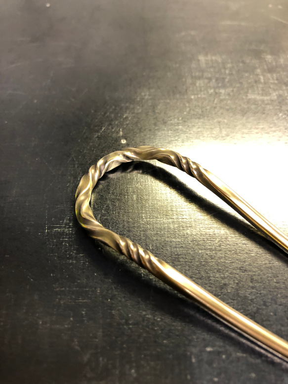brass hair fork Ssize ヘアフォーク （かんざし）ヘアスティック 3枚目の画像