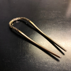 brass hair fork Ssize ヘアフォーク （かんざし）ヘアスティック 2枚目の画像