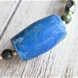 【B35】　ネックレス　エジプト調　ラピス　ブルータイガーアイ　銀細工　虎目石　天然石　天然石ビーズアクセサリー 4枚目の画像