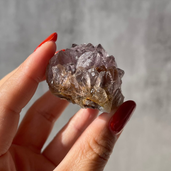 インド産【アメシスト クラスター】虹あり 紫水晶（78.3g）鉱物 天然石 19枚目の画像